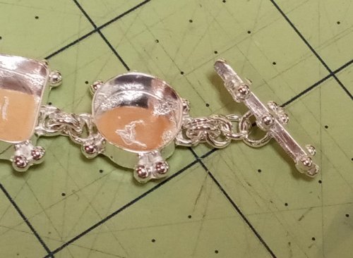 Judy Larson's Broken  AKA Bits and Pieces Dish Jewelry - , Metalwork, Filing, Finishing, Tumbling, Tumble, Tumbling Jewelry, Butane Torch, Soldering, Solder, Design, add a second jump ring